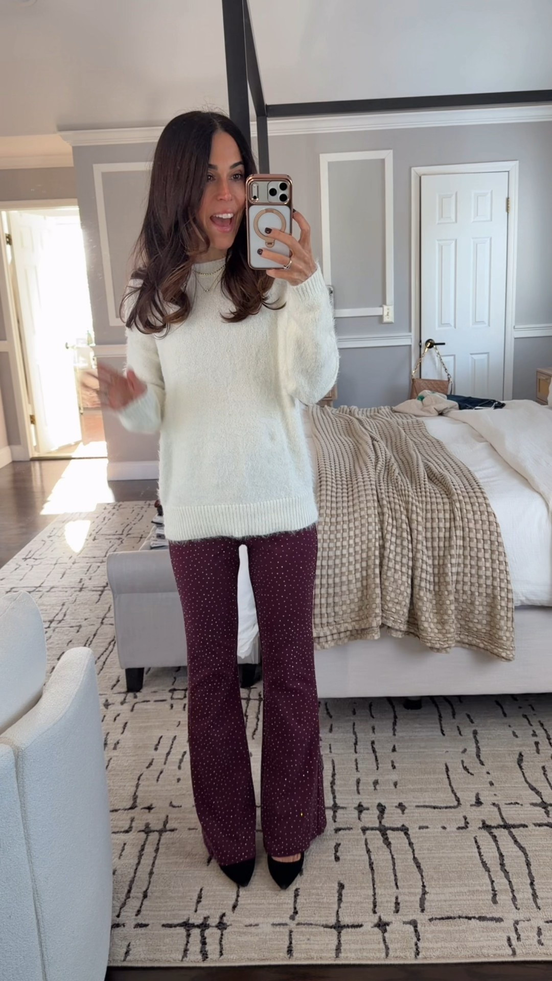 These $16 Walmart stretch pants are SO fun for a holiday party ✨ Easy to dress up with heels and a sweater but feel like leggings (aka comfy all night). Such a good find for festive plans 🎄 @walmart #walmartfashion 

#LTKOver40 #LTKootd #LTKHoliday