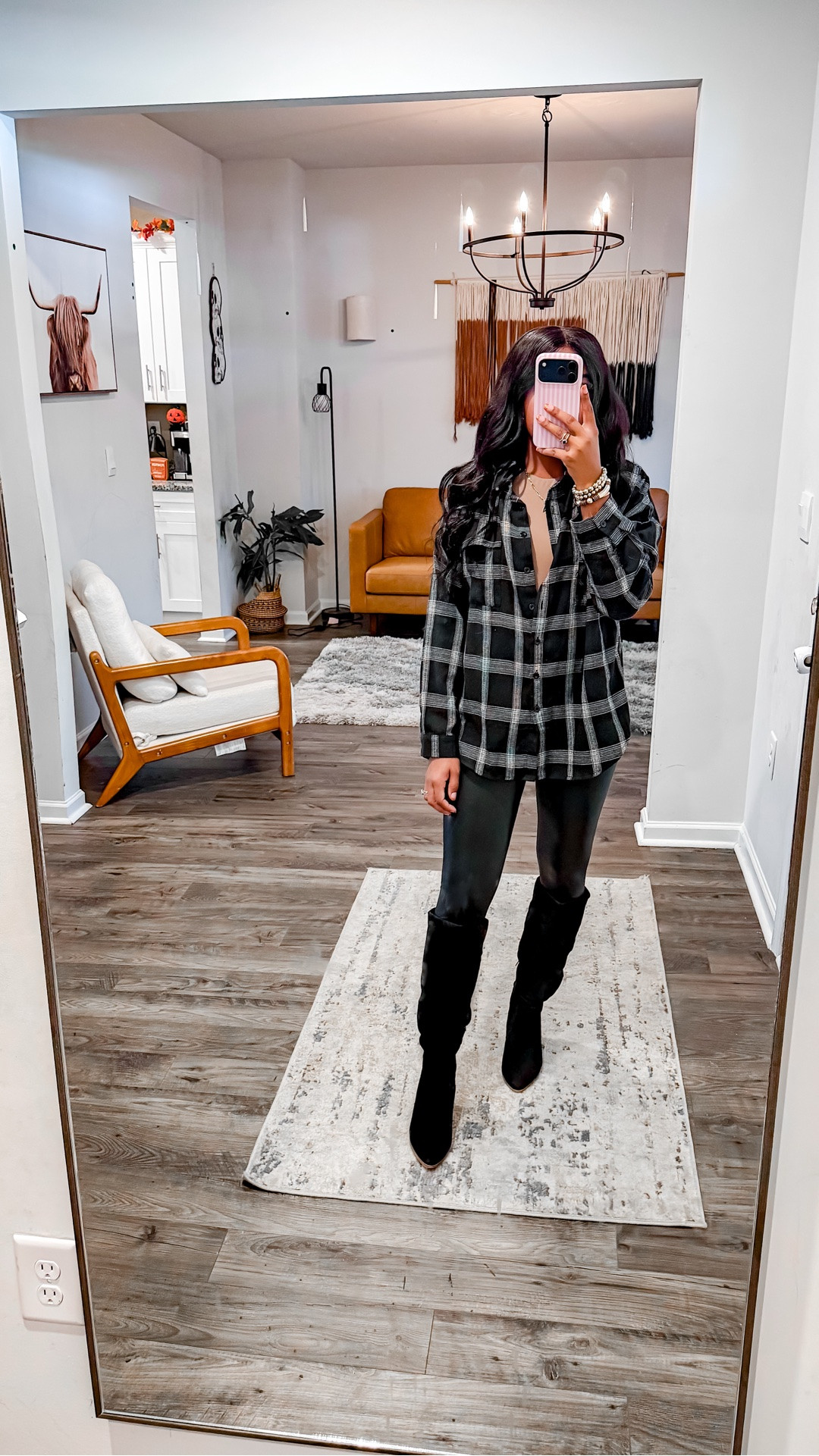 I am 5’4 wearing a small in everything & went with my regular size in boots.