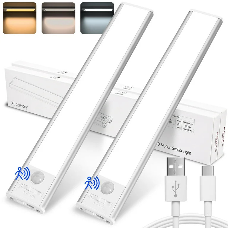 Xecessory Under Cabinet Lights, USB Rechargeable Closet Lights with Motion Sensor, Wireless Under... | Walmart (US)