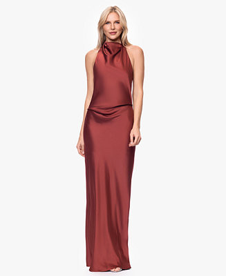 Women's Cowl Neck Halter Gown | Macy's