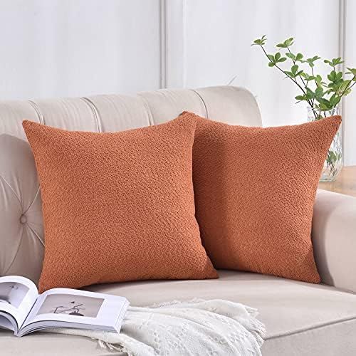 Rythome Set of 2 Cozy Boucle-Like Textured Throw Pillow Covers, Decorative Elegant Accent Pillow ... | Amazon (US)
