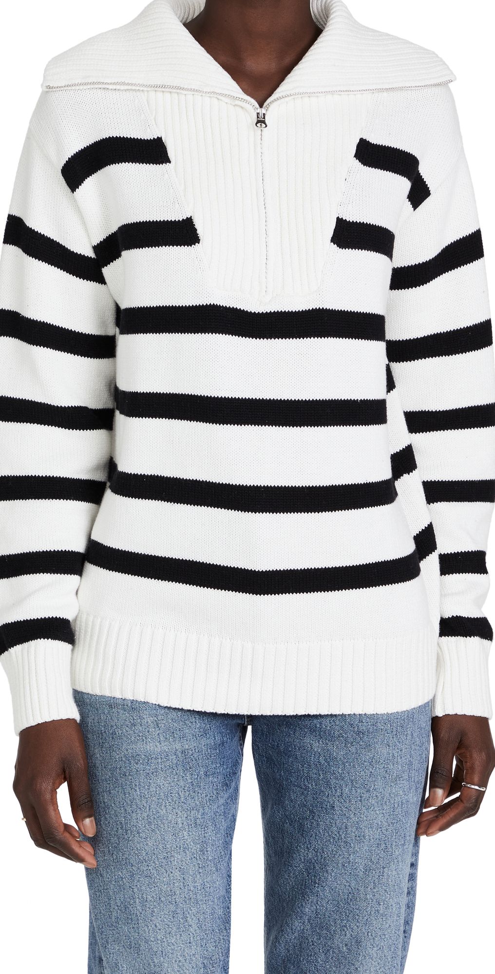 Striped Knit Zip Pullover | Shopbop