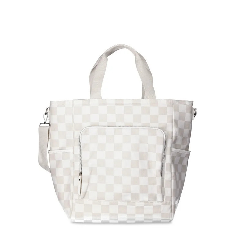 No Boundaries Women's Beach Cooler Tote Bag Checkered - Walmart.com | Walmart (US)