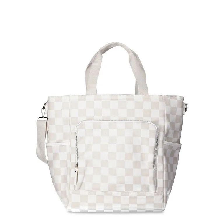No Boundaries Women's Beach Cooler Tote Bag Checkered, Mother’s Day Gift, Memorial Day, Womens OOTD | Walmart (US)