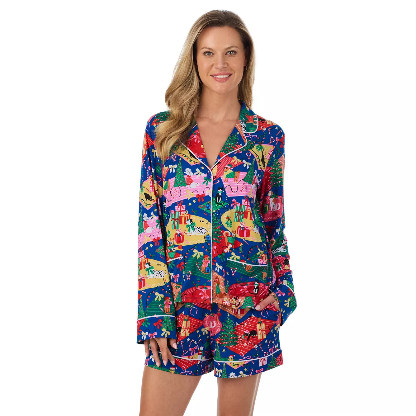 Women's Beauty Sleep Social Long Sleeve Pajama Top & Pajama Shorts Set | Kohl's