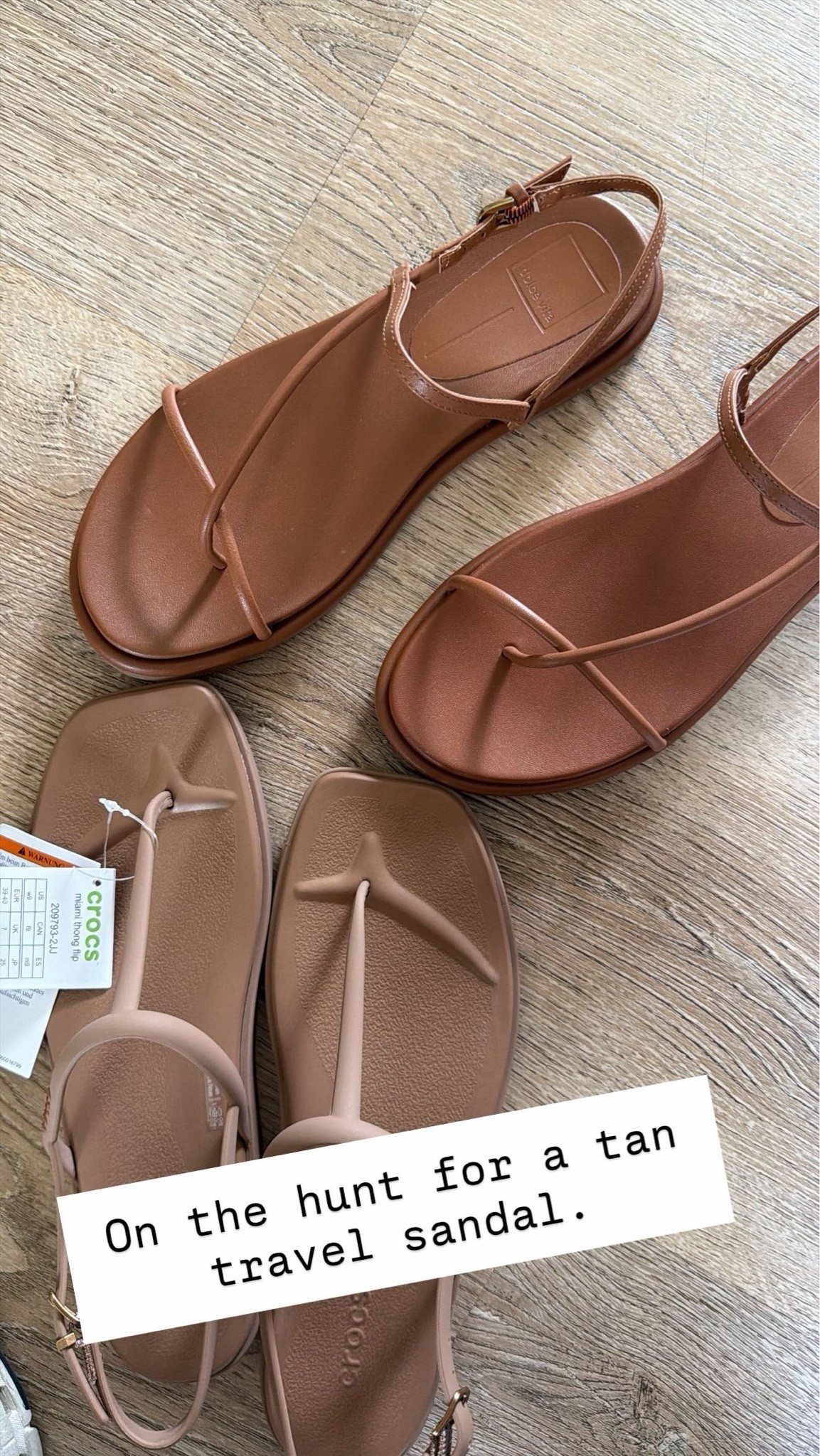 Travel sandal options.