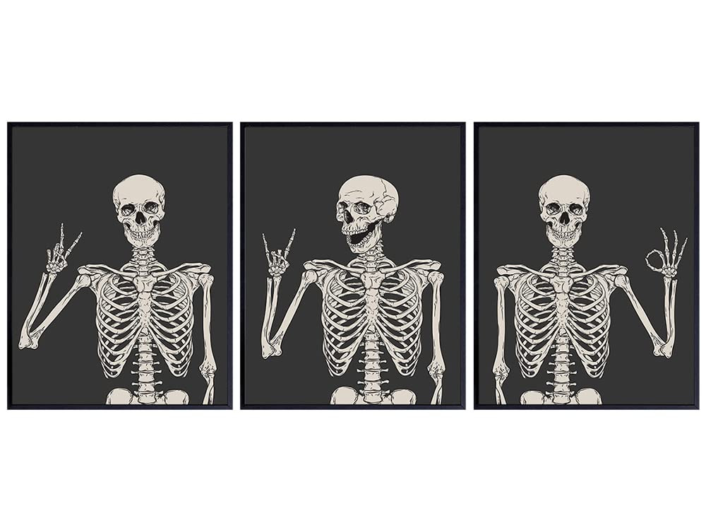 Skeleton Wall Art & Decor 11x14 - Halloween Wall Art - Goth Home Decor - Gothic Room Decor - Paga... | Amazon (US)