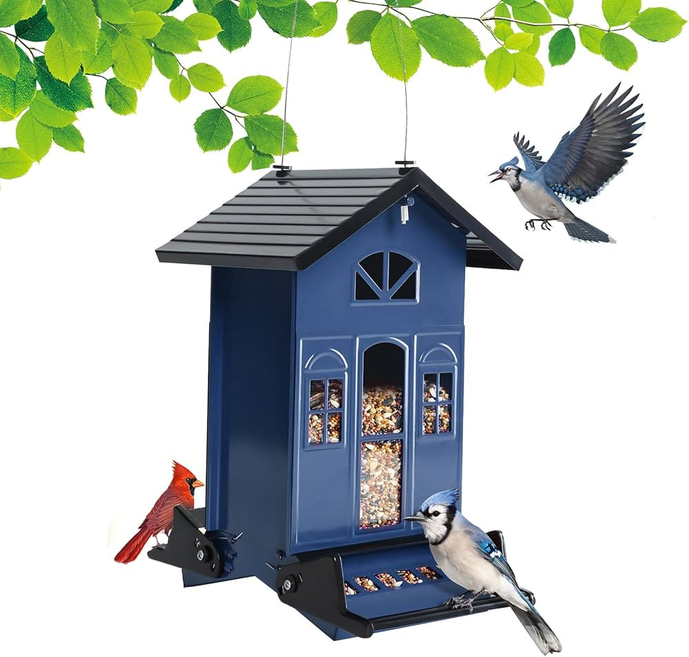 Bird Feeder Squirrel-Proof Outside: Country House Series for Hanging - Metal - 5LBs Seed - Weight... | Amazon (US)