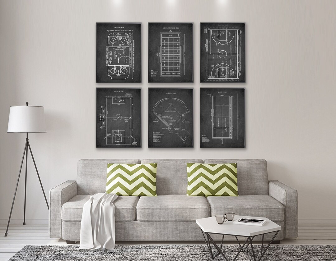 TEAM SPORT FIELDS 6 Poster Set, Ice Hockey Rink, Football Field, Basketball Court, Soccer Pitch, ... | Etsy (US)