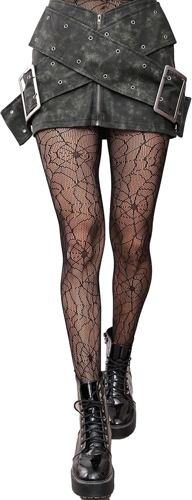 Spiderweb Tights, Sexy High Waist Fishnet Stockings for Women - Premium Women's Stretchy Fishnet ... | Amazon (US)