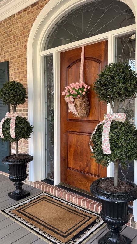 Spring basket wreath with overflowing faux tulips! Amazon basket and tulips 

#springdecor  #springhome 

#LTKSeasonal #LTKhome #LTKstyletip