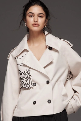 By Anthropologie Cropped Trench Coat | Anthropologie (US)