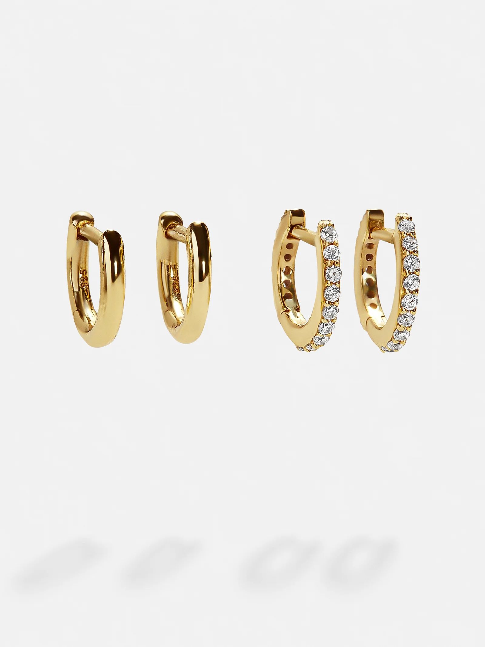 Nicole 18K Gold Earring Set - Clear/Gold | BaubleBar (US)