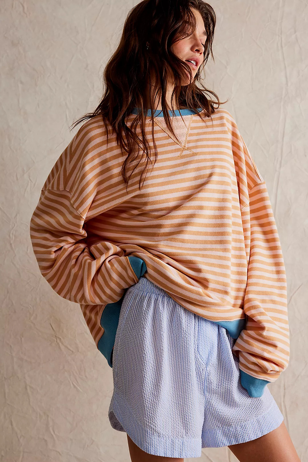 Classic Striped Oversized Crewneck | Free People (Global - UK&FR Excluded)
