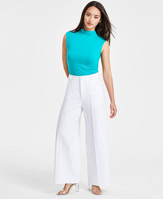 Petite Seamed Wide-Leg Ponté Pants, Created for Macy's | Macy's