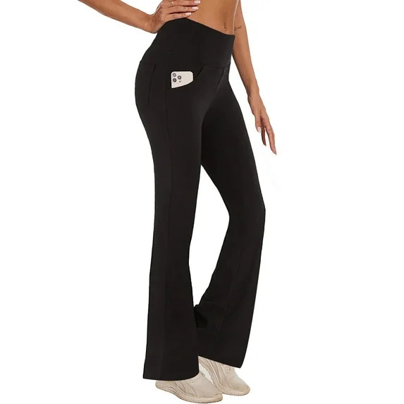 Hanerdun Womens Bootcut Yoga Pants Flare Workout Legging with Pockets High Waist Lightweight Bott... | Walmart (US)