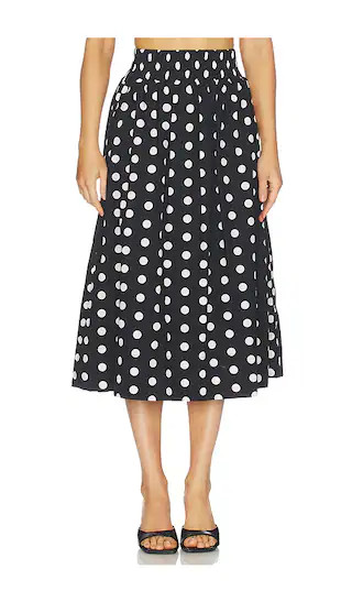 Liv Skirt in Polka Dot Noir | Revolve Clothing (Global)