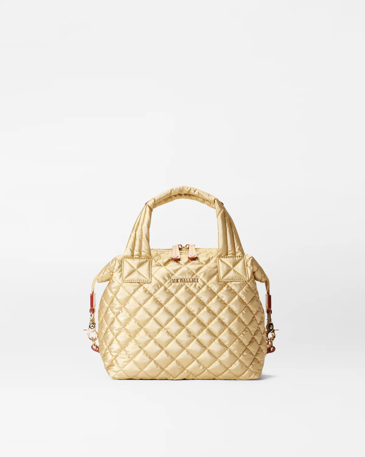 Small Sutton Deluxe Quilted Crossbody Bag in Light Gold| MZ Wallace | MZ Wallace
