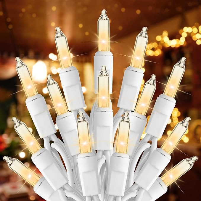 Brightown Christmas Lights, 100-Count 25ft Clear Incandescent Bulb Mini String Lights for Indoor ... | Amazon (US)