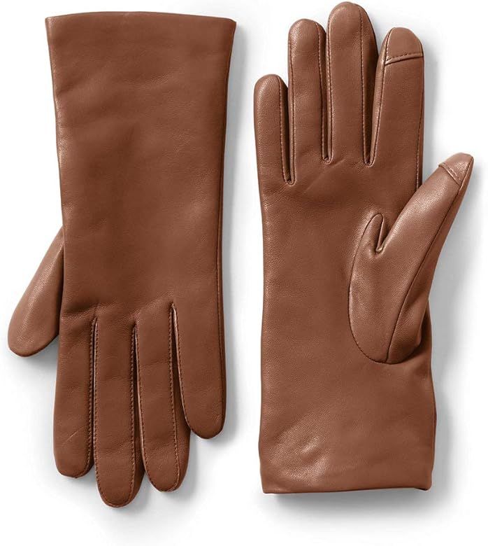 Lands' End Women's EZ Touch Screen Cashmere Lined Leather Gloves | Amazon (US)