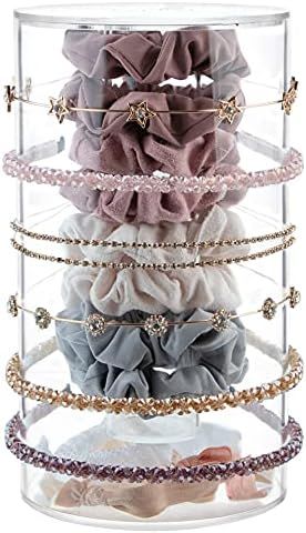 Acrylic Hair Accessories Organizer – 3-in-1 Headband Organizer and Scrunchie Holder with Compartment | Amazon (US)