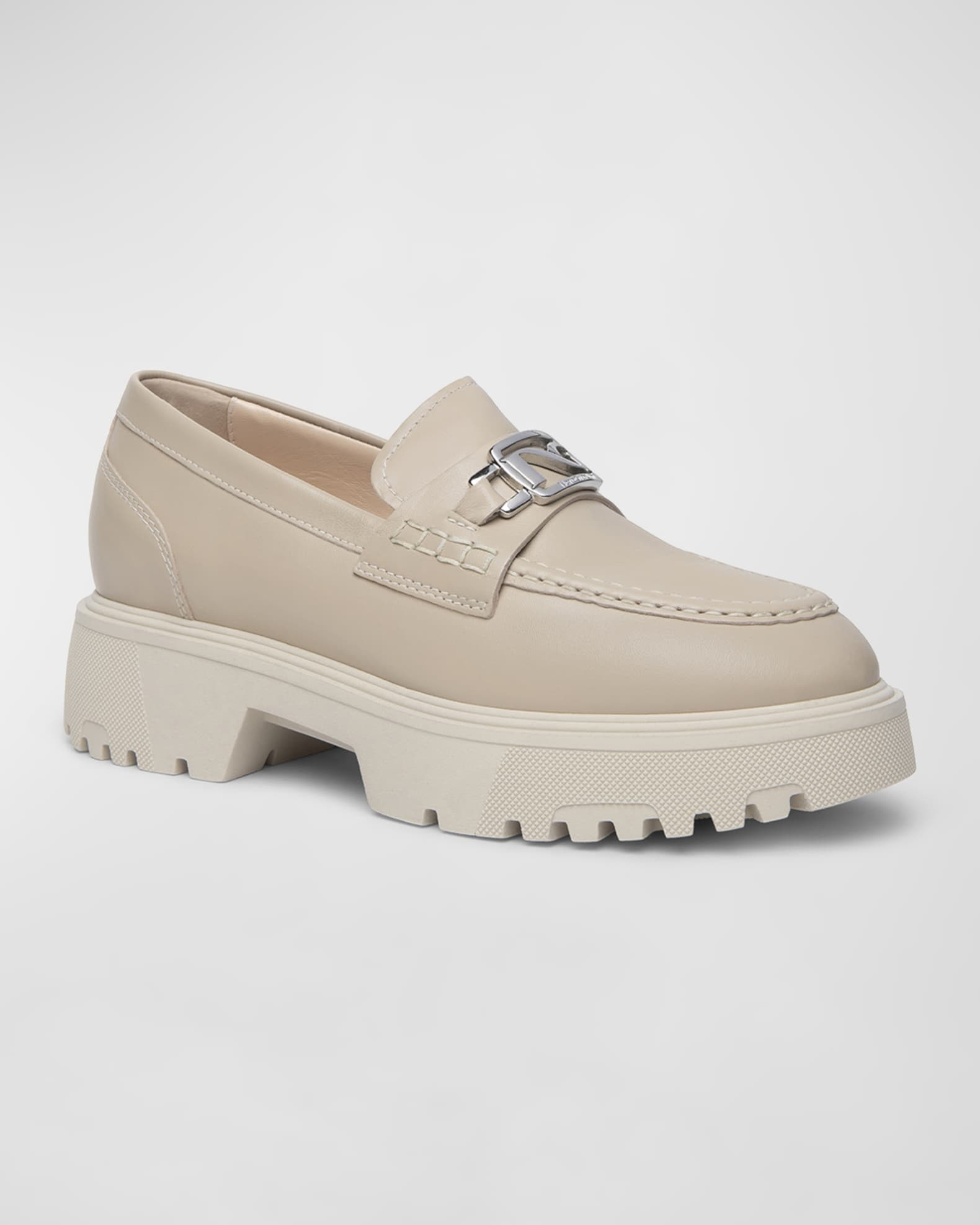 NeroGiardini Leather Medallion Casual Loafers | Neiman Marcus