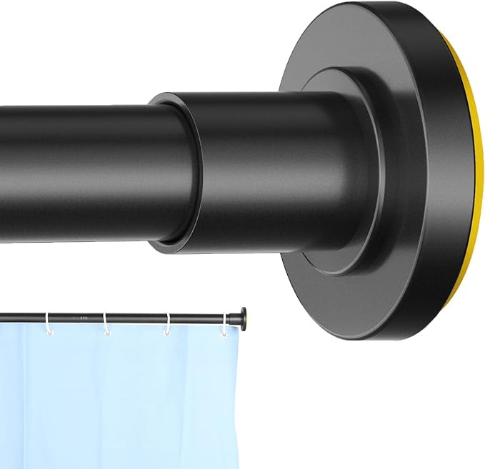 Black Shower Curtain Rod 31 to 80 Inch,1 Inch Diameter Adjustable Spring Tension Stainless Steel ... | Amazon (US)