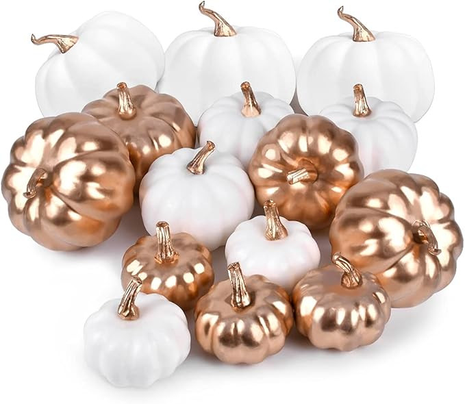 Wareon 15PCS Fall Decor Artificial Pumpkins Fall Decoration for Home Harvest Decor Faux Assorted ... | Amazon (US)