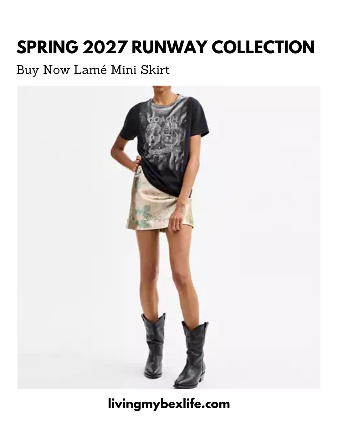 Coach Spring 2027 Runway Collection: Buy Now Lamé Mini Skirt || new york fashion week, nyfw, short skirt, new years eve, formal mini skirt, concert outfit  

 #LTKNYFW #LTKootd #LTKActive
