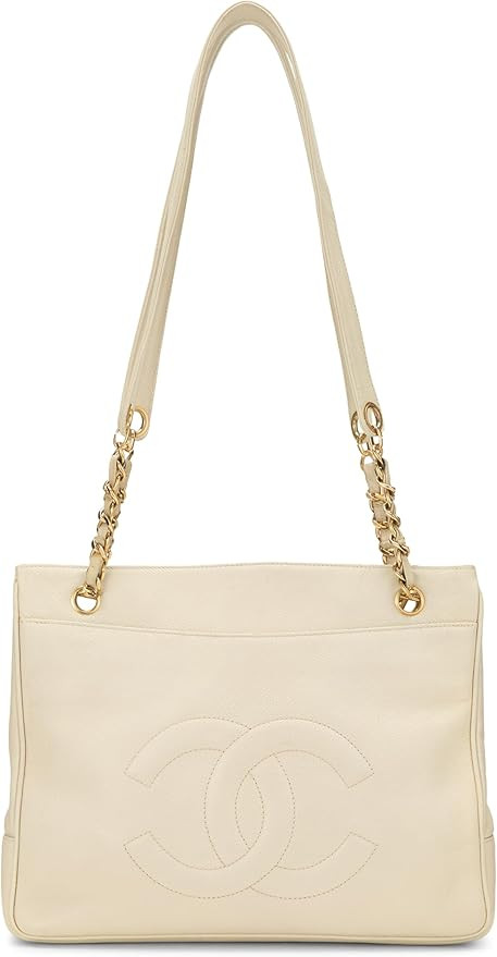 Pre-loved Cream Caviar 'CC' Tote Medium, Cream | Amazon (US)
