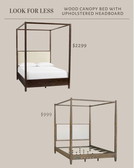 Look for less

Designer canopy bed with wood legs and upholstered headboard  

#LTKsalealert #LTKstyletip #LTKhome