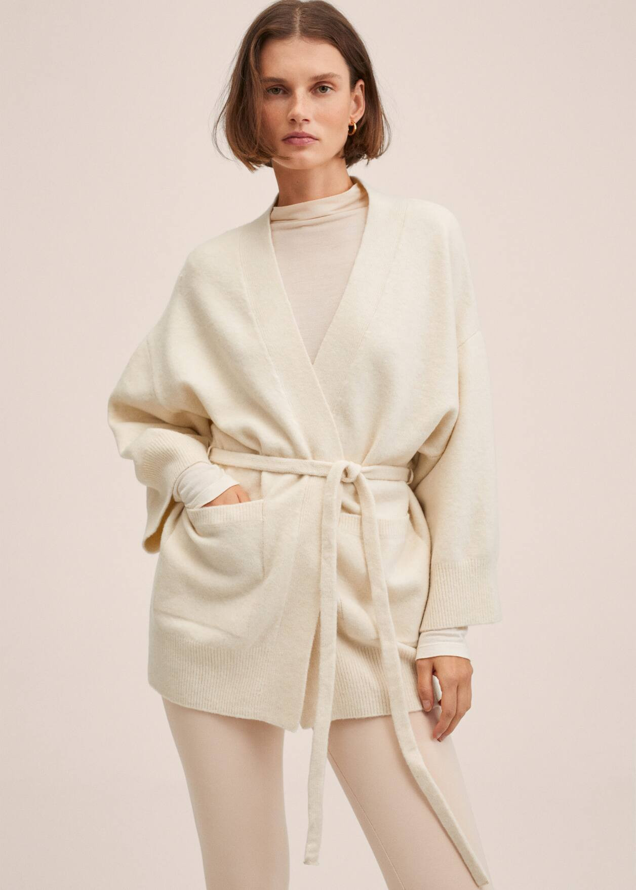 Knitted cardigan with belt -  Women | Mango USA | MANGO (US)
