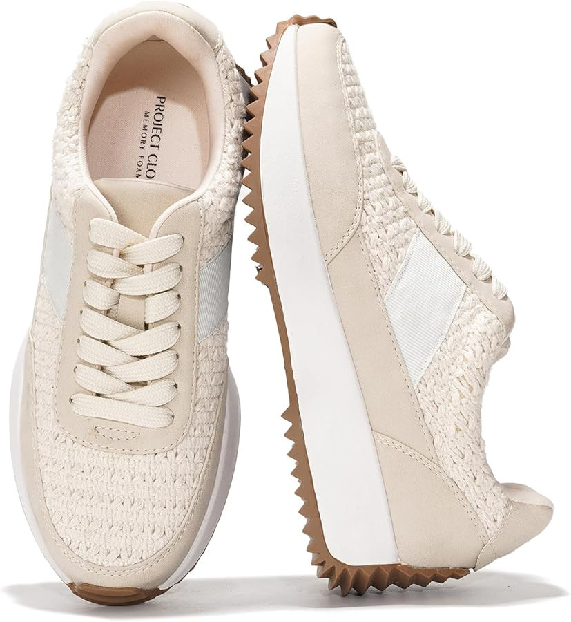 Project Cloud Womens Sneakers - Memory Foam Insole and Lightweight Spring Shoes - Non-Slip Lace U... | Amazon (US)