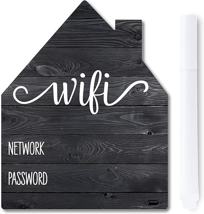 Rustic Black WiFi Password Sign, Rustic Farmhouse Fridge Magnet, WiFi Password Sign for Home with... | Amazon (US)