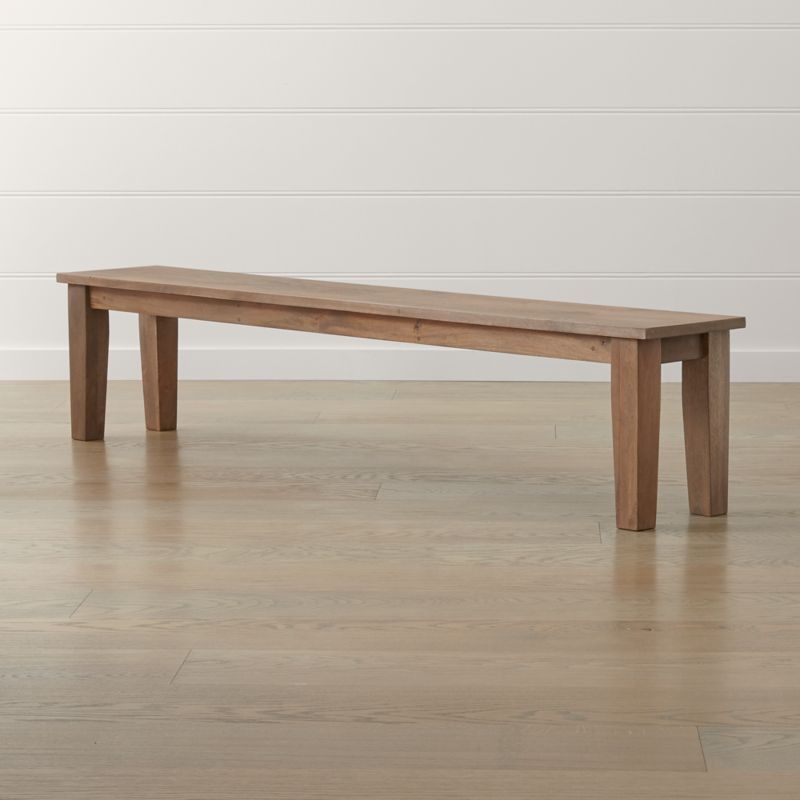 Basque II 62" Light Brown Solid Wood Dining Bench | Crate & Barrel