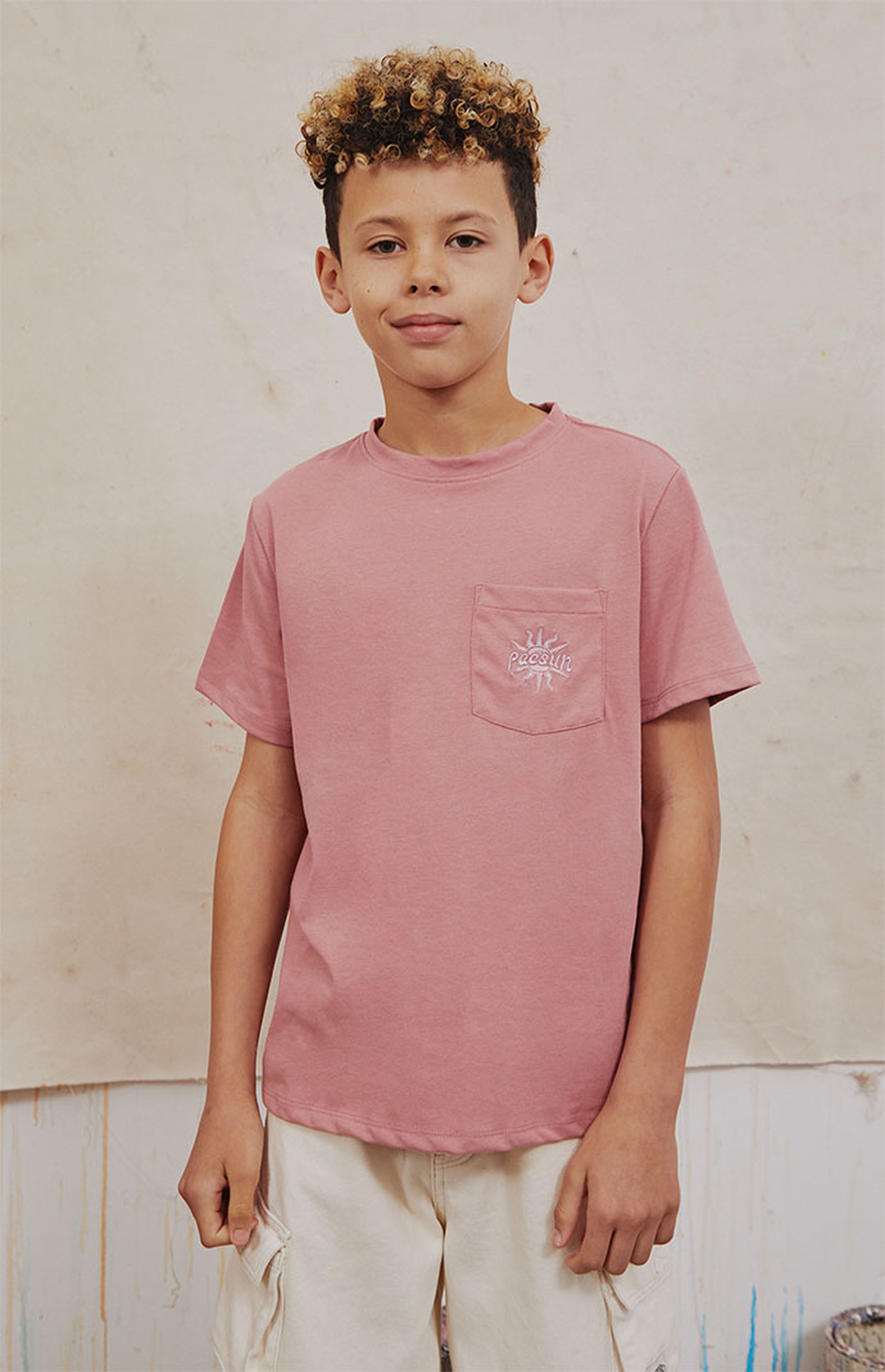 PacSun Kids Pink Tonal Embroidered T-Shirt | PacSun