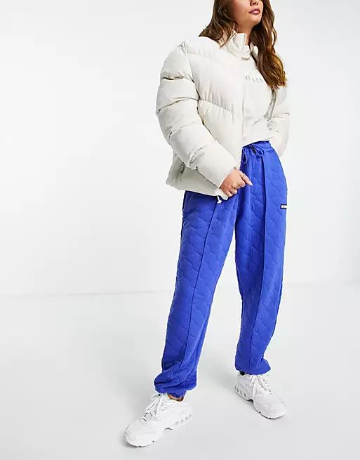 Missguided quilted sweatpants in cobalt - part of a set | ASOS (Global)