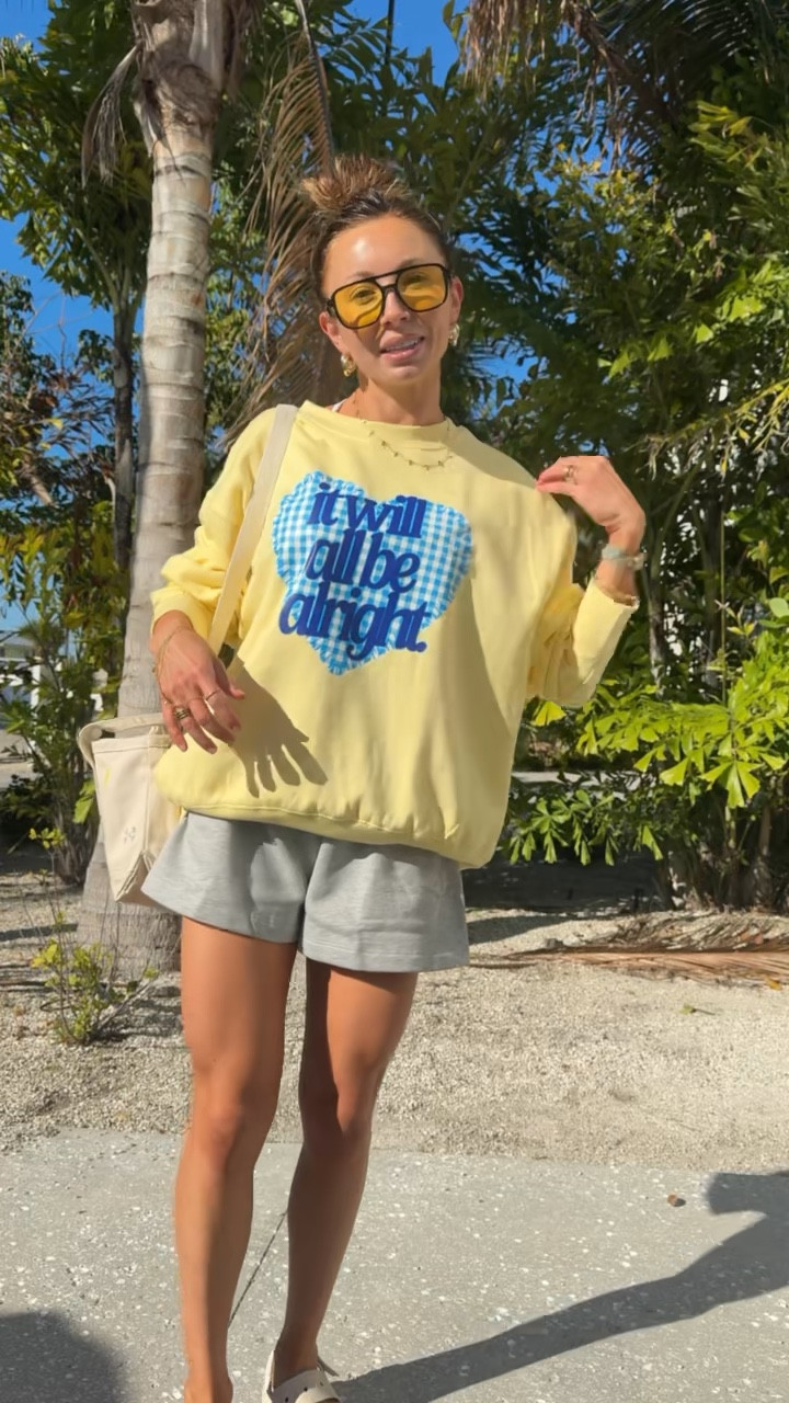 The cutest sweatshirt for a day at the beach!! Wearing size medium in top and XS in shorts.
Code TANNER20 for 20% off my jewelry.

Bag United monograms 

#LTKootd #LTKmomlife #LTKActive
