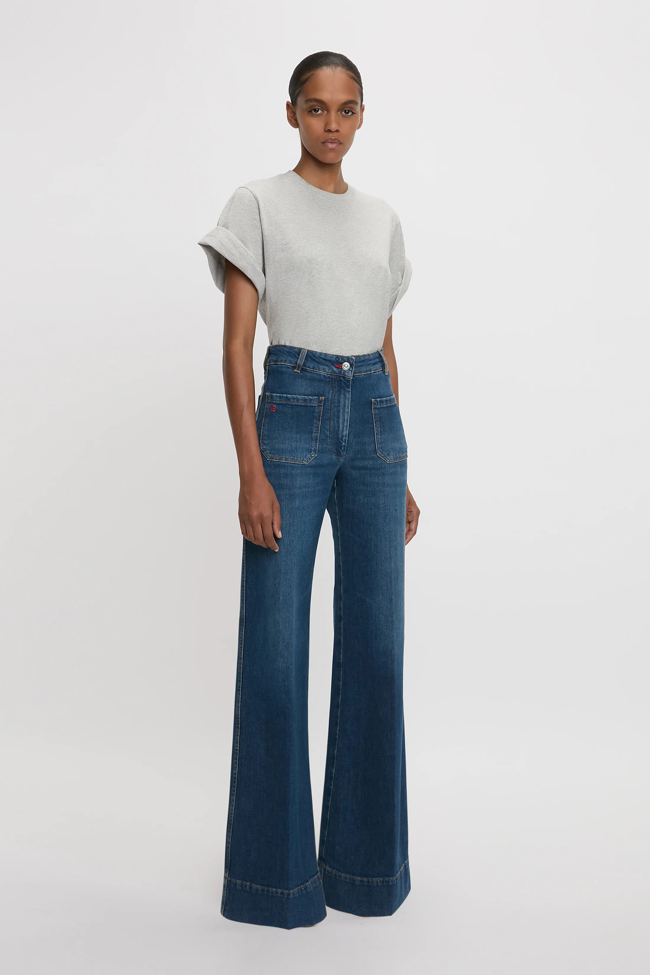 Alina High Waisted Jean in Dark Vintage Wash | Victoria Beckham US