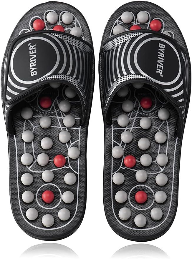 BYRIVER Reflexology Pressure Point Foot Massage Mat Slides Sandals Tools, Feet Pain Relief Slippe... | Amazon (US)