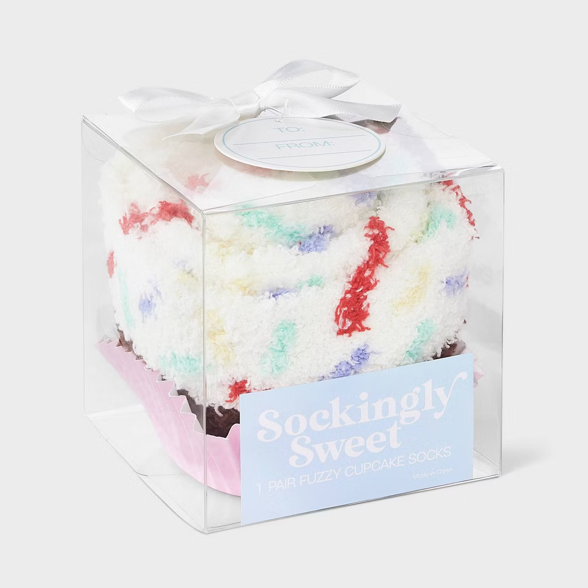 Women's Cupcake Christmas Cozy Crew Socks - White/Red/Brown 4-10 | Target