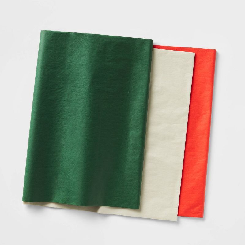 30ct Banded Tissue Paper Red/Green/Cream - Wondershop™ | Target