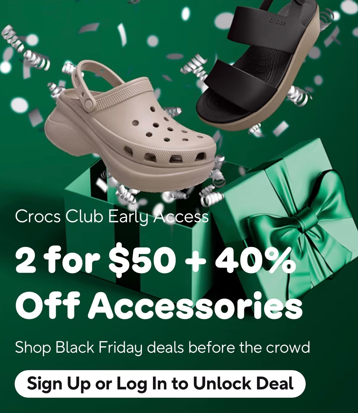 2 pair of crocs for $50?! What a deal!! Over 200 options to choose from! Ends tonight!! 

#LTKSaleAlert #LTKCyberWeek #LTKGiftGuide