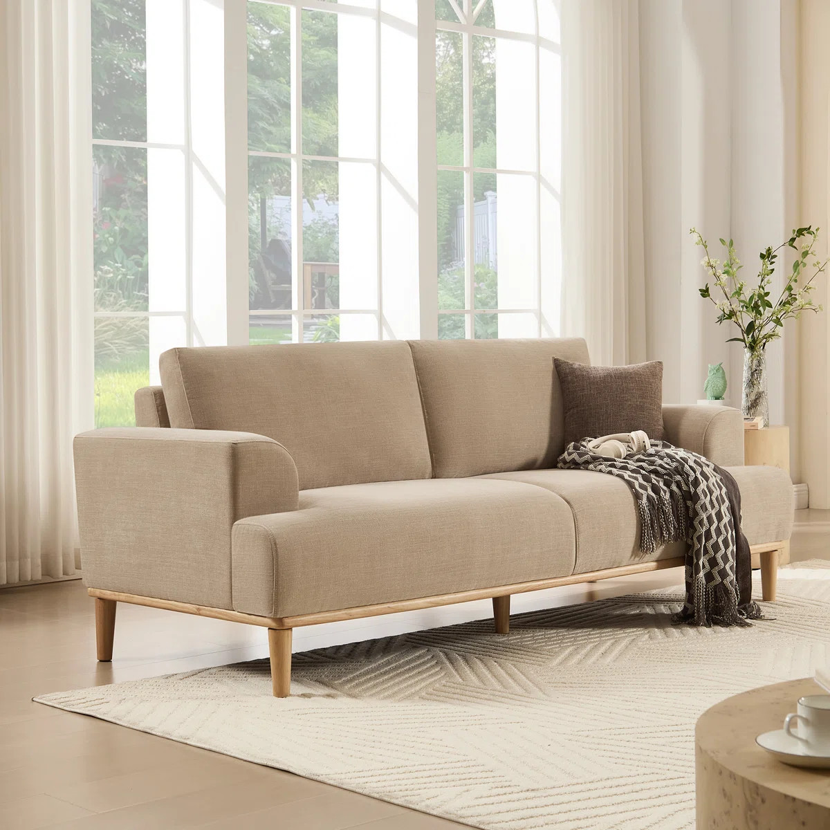Upholstered Standard Sofa with Solid Wood Legs | Wayfair North America