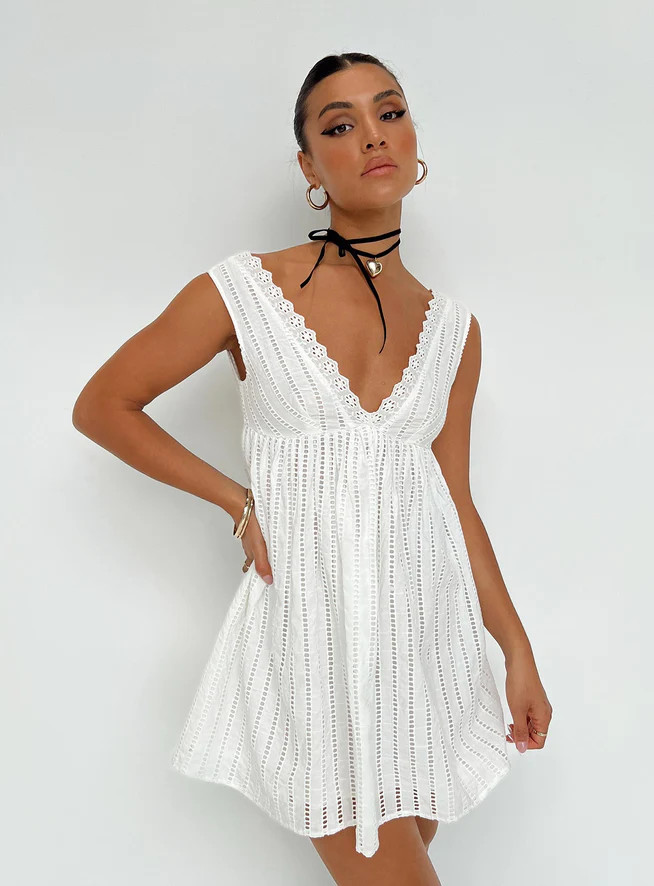 Laney Mini Dress White | Princess Polly US