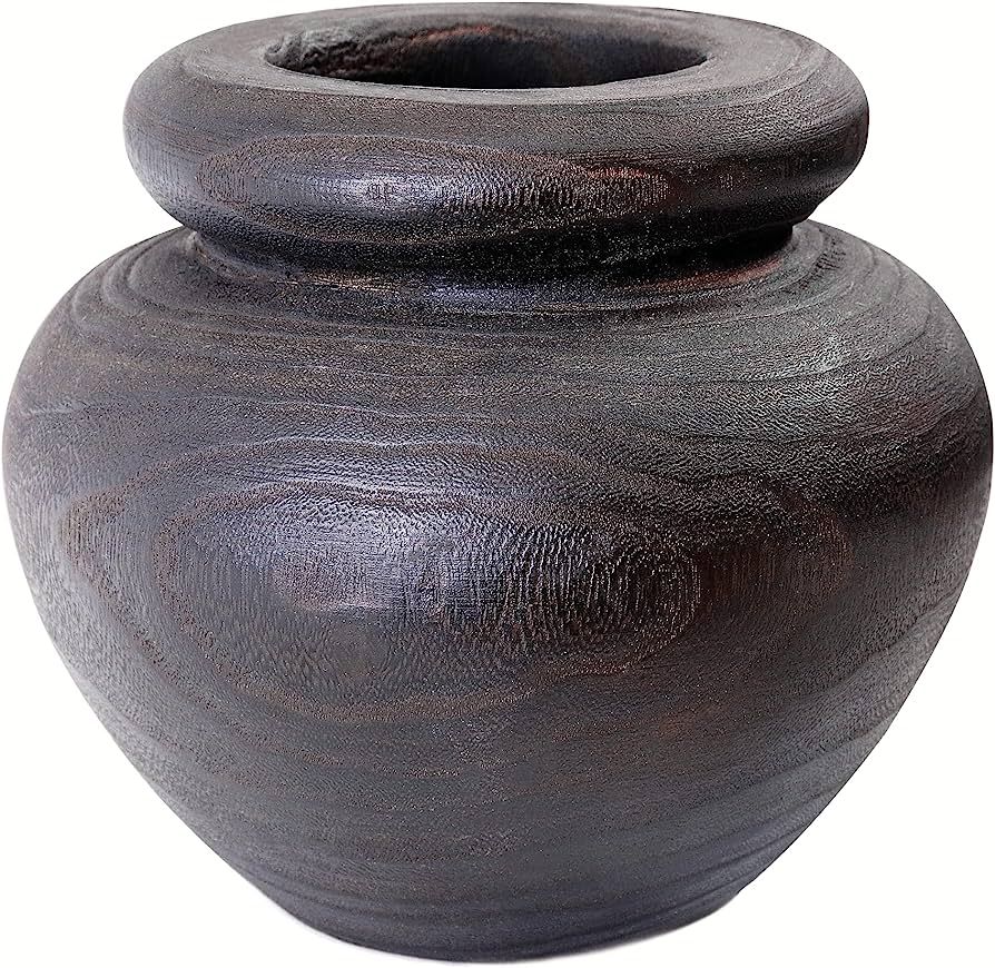 NAMAII Black Wooden Vase for Decor, Large Boho/Rustic/Farmhouse Decor Flower Vase for Home Counte... | Amazon (US)
