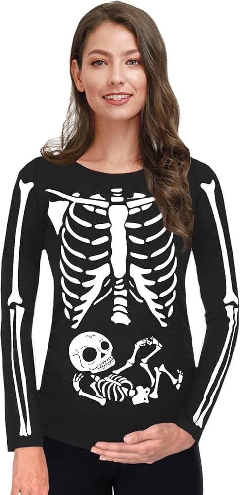 For G and PL Women's Halloween Maternity Long Sleeve Pregnancy Shirt | Amazon (US)