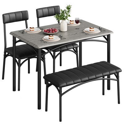 Dining Table Set for 4, Kitchen Table with 2 Upholstered Chairs and 1 Bench, Wood Rectangular Dining Table and Chairs Set for Small Space | Target