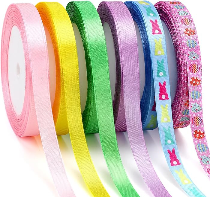 DECYOOL Easter Themed Ribbon Set 25 Yards per Roll, Premium Easter Craft Ribbon Decoration for Ho... | Amazon (US)