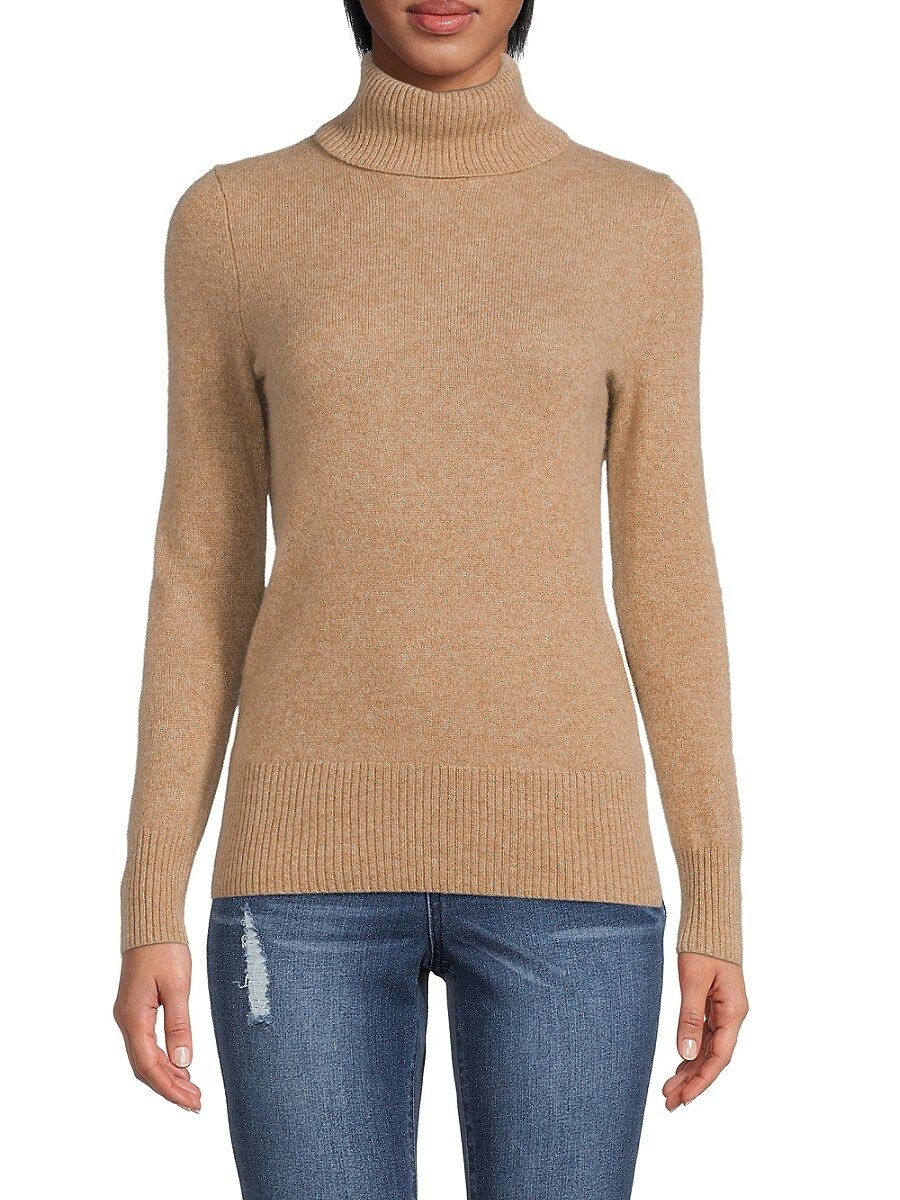 Saks Fifth Avenue Women's Cashmere Turtleneck Sweater - Tan - Size M | Saks Fifth Avenue OFF 5TH